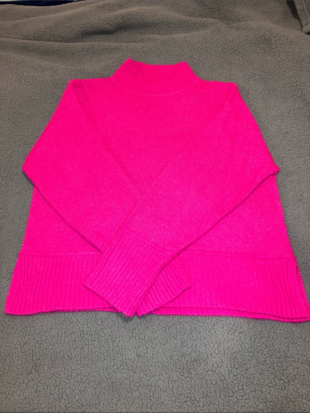 Women's Hot Pink Mock Neck Sweater